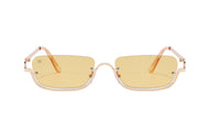 NO BOUNDARIES - Vintage Rectangle Half Frame Sunglasses
