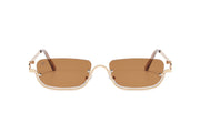 NO BOUNDARIES - Vintage Rectangle Half Frame Sunglasses