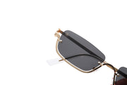 NO BOUNDARIES - Vintage Rectangle Half Frame Sunglasses