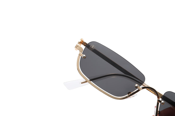 NO BOUNDARIES - Vintage Rectangle Half Frame Sunglasses