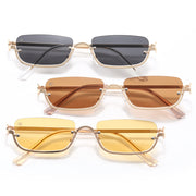 NO BOUNDARIES - Vintage Rectangle Half Frame Sunglasses