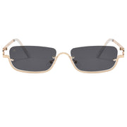NO BOUNDARIES - Vintage Rectangle Half Frame Sunglasses