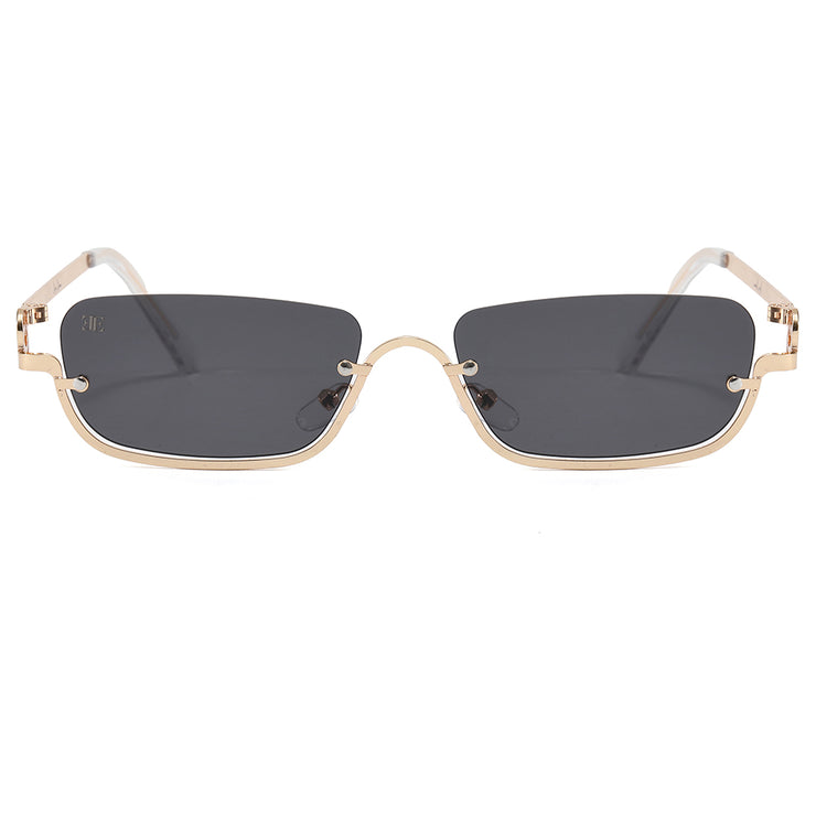 NO BOUNDARIES - Vintage Rectangle Half Frame Sunglasses
