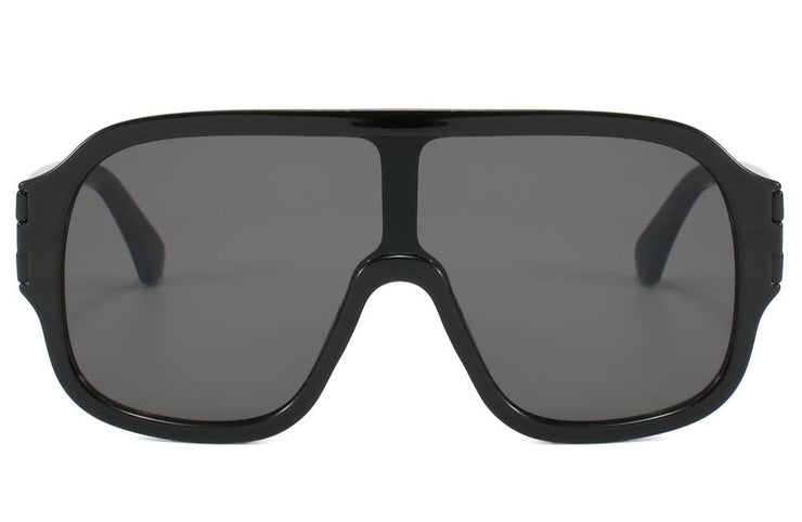 Black oversized shield sunglasses