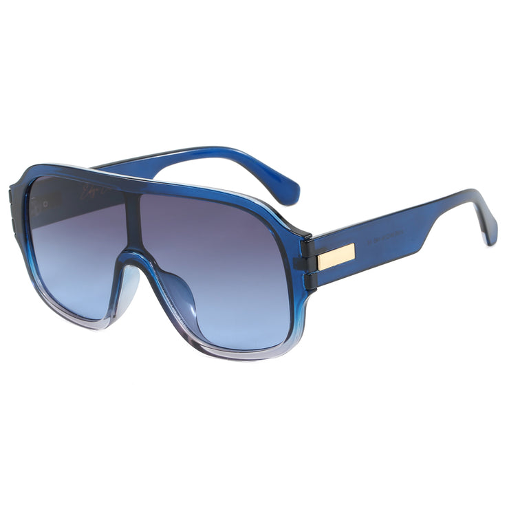 Blue oversized shield sunglasses