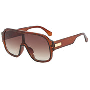 Brown oversized shield sunglasses