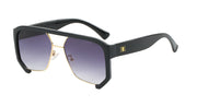 Gradient Semi Rimless Oversized Square Aviator Sunglasses