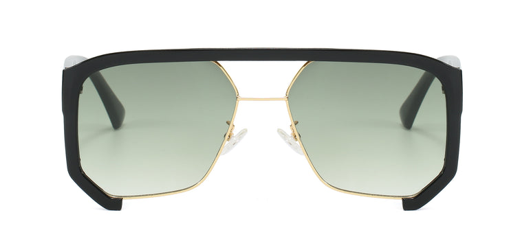 Green Lens Oversized Square Aviators