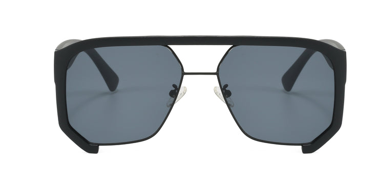 Matte Black Oversized Square Aviators